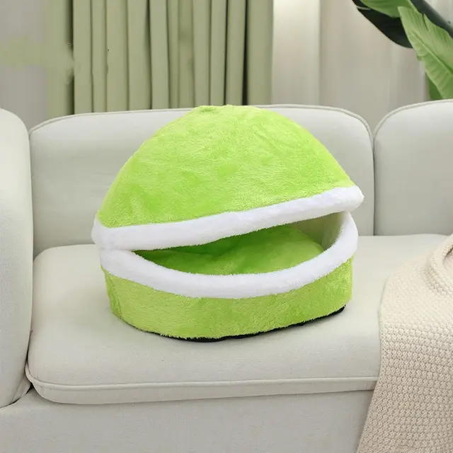 Removable cat litter dog kennel pet nest hamburger nest shell Green - Shop at LoveMi