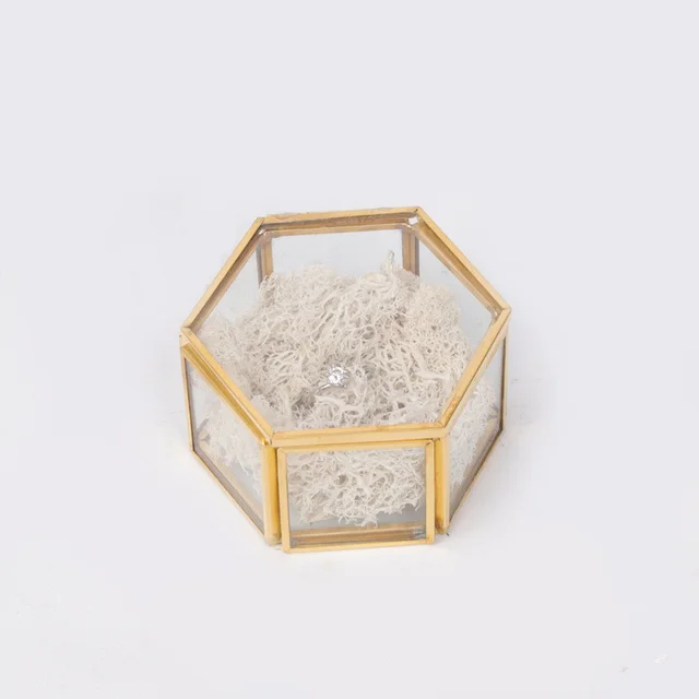 Glass jewelry box - Gold