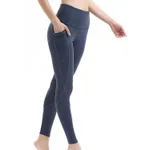 Solid color tights running fitness sports leggings - Navy