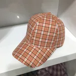 Children's Summer Korean Plaid Baseball Cap - Orange