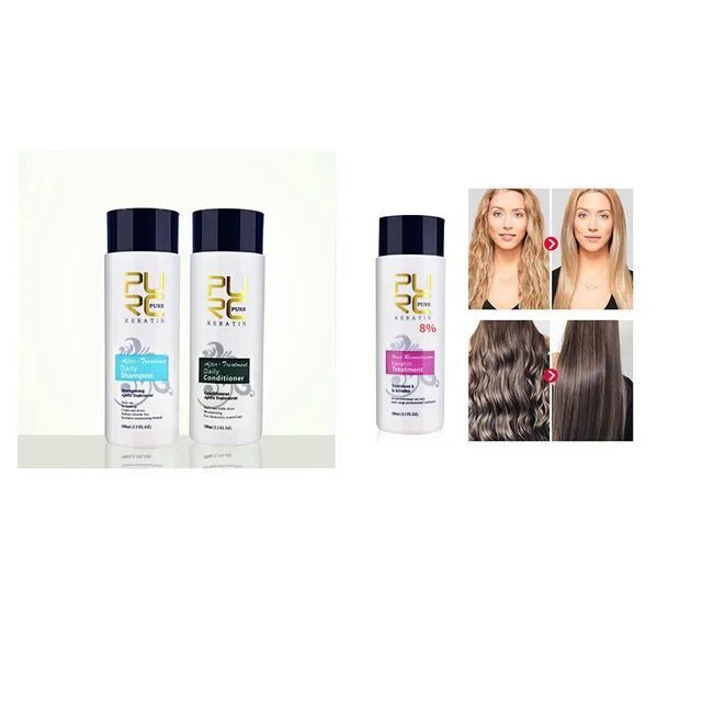 PURC Straightening Hair Repair And Straighten Damage Hair Products Brazilian Keratin Treatment Purifying Shampoo - Set2