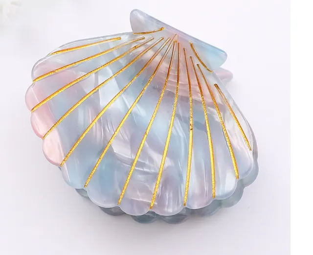 Women's shell catch clip headdress - Blue