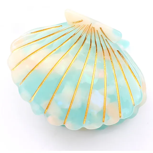Women's shell catch clip headdress - Green