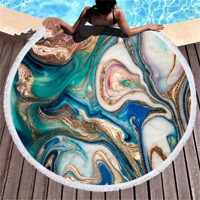 Marbling beach towel F Diameter 150Cm - Shop at LoveMi