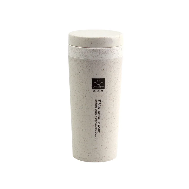 Wheat straw double-layer mug - Beige 300Ml