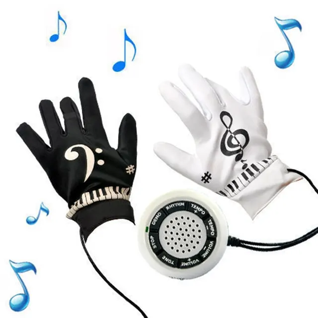 BMDT Electronic Piano Gloves with Built in Speaker Demo Melody Song Music Box Fun Toy birthday present Black White - Shop at LoveMi