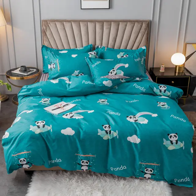 Four piece set of pure cotton wool - Rainbow Panda