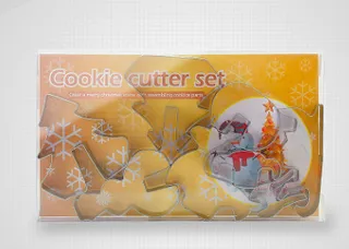 8 18-piece Set Gingerbread House Stainless Steel Christmas Scenario Cookie Cutters Set Biscuit Mold Fondant Cutter Baking Tools - 8 Piece Set Blister