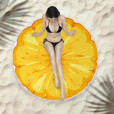 Fringed beach towel round bath towel beach towel X021 150X150 Cm - Shop at LoveMi
