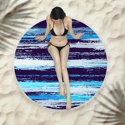 Fringed beach towel round bath towel beach towel X052 150X150 Cm - Shop at LoveMi