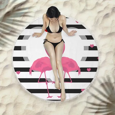 Fringed beach towel round bath towel beach towel X113 150X150 Cm - Shop at LoveMi