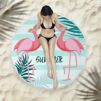 Fringed beach towel round bath towel beach towel X154 150X150 Cm - Shop at LoveMi