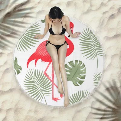Fringed beach towel round bath towel beach towel X165 150X150 Cm - Shop at LoveMi