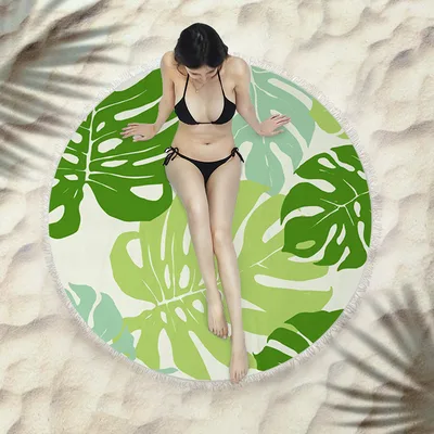 Fringed beach towel round bath towel beach towel X218 150X150 Cm - Shop at LoveMi
