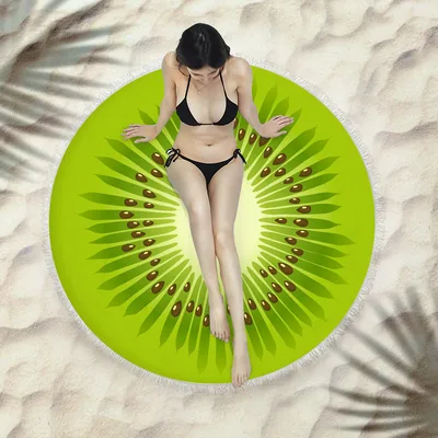 Fringed beach towel round bath towel beach towel X244 150X150 Cm - Shop at LoveMi