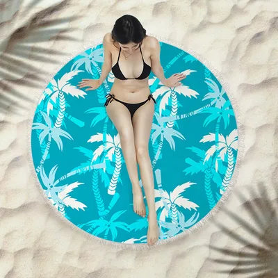Fringed beach towel round bath towel beach towel X296 150X150 Cm - Shop at LoveMi