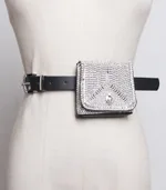 Rhinestone Flash Diamond Chain Diagonal Shoulder Handbag Belt Decoration - 2 Style