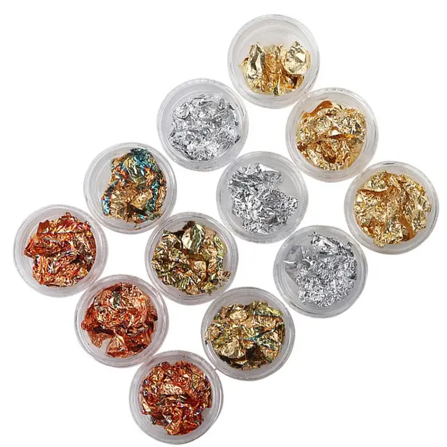 Nail set colored gold foil paper Default - Shop at LoveMi