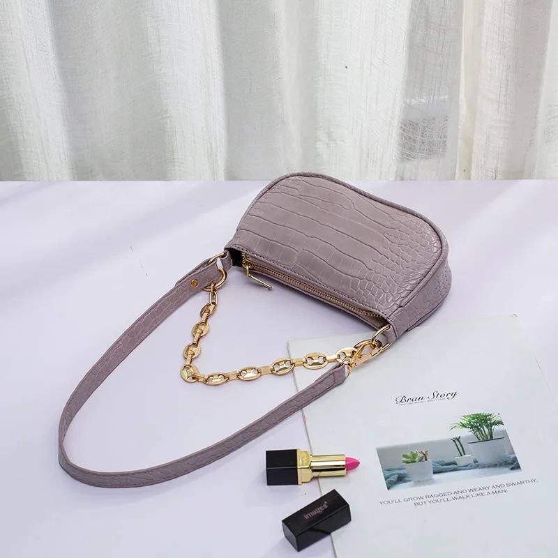 Armpit Print One shoulder Chain Handbag Purple - Shop at LoveMi