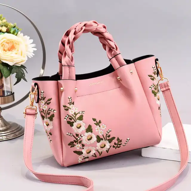 Hand Bags Tote Bag For Women Shoulder Woman Ladies Shopping Pink - Shop at LoveMi