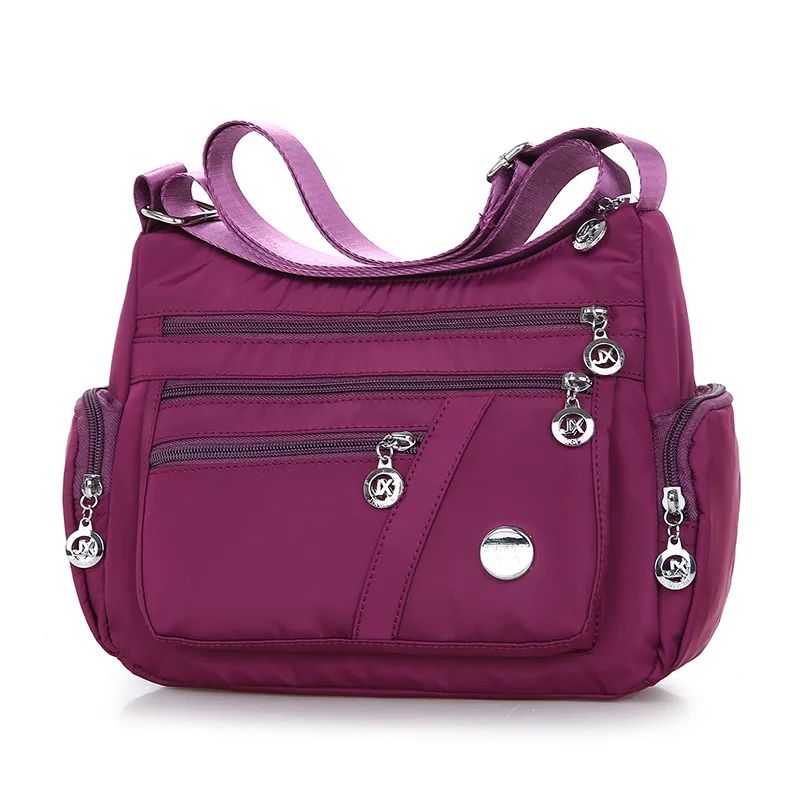 Fashion Women Shoulder Messenger Bag Waterproof Nylon Purple - Shop at LoveMi