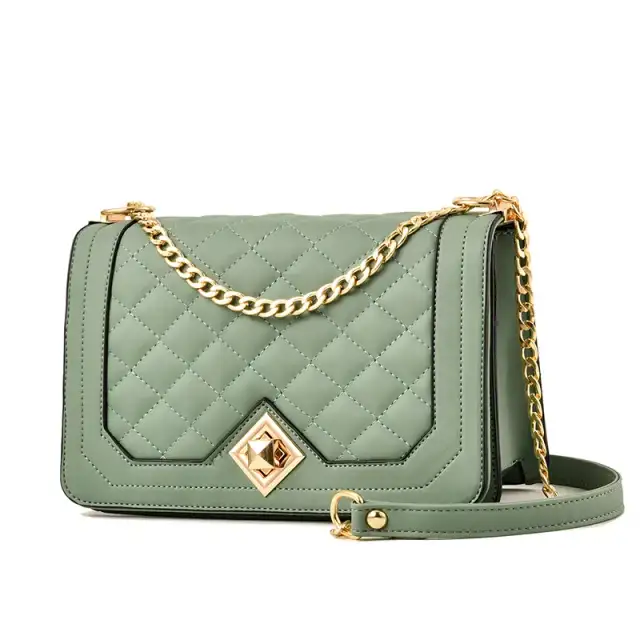 One Shoulder Portable Diagonal Cross Embroidered Handbags Green - Shop at LoveMi
