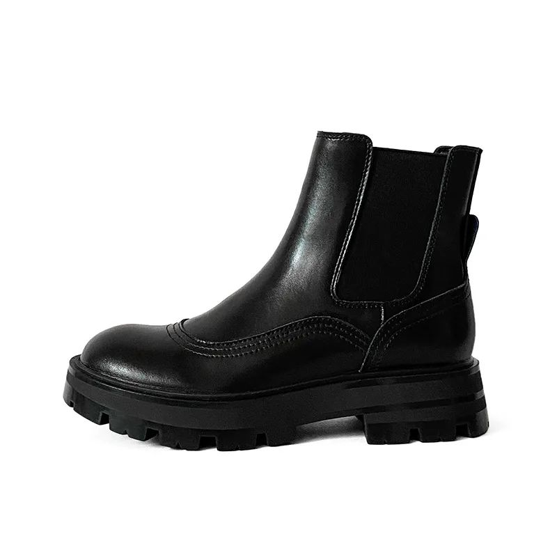 Short Boots Smoke Boots Women's Elastic Sleeve Foot Women's Martin Boots British Style Women's Boots Black - Shop at LoveMi