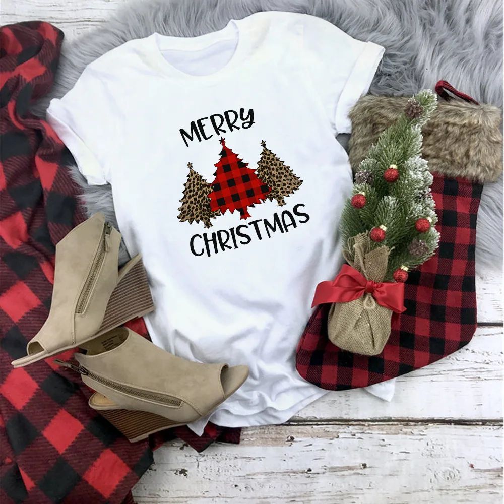 Women's Christmas Movie Print Crew Neck T shirt K145 M - Shop at LoveMi