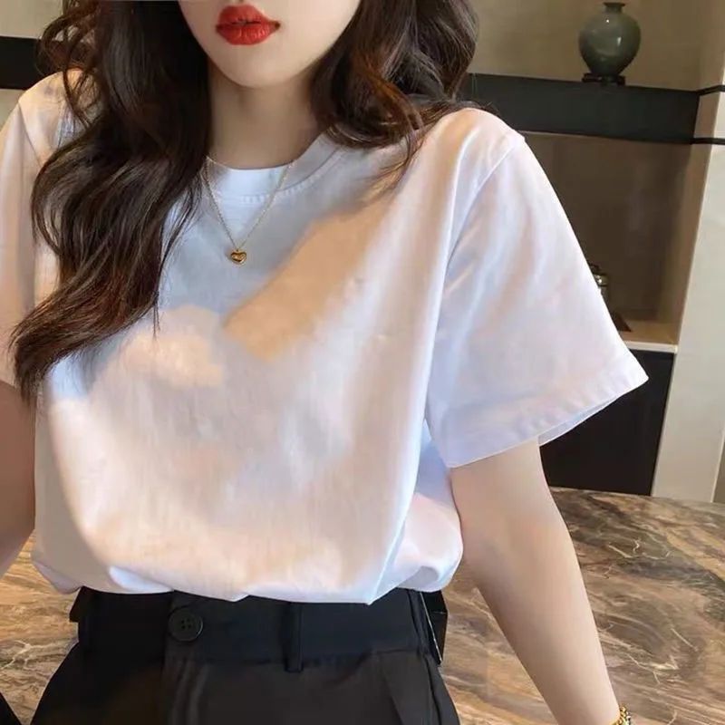 Pure Cotton Short sleeved T shirt Women's Summer New Loose 10 Style - Shop at LoveMi
