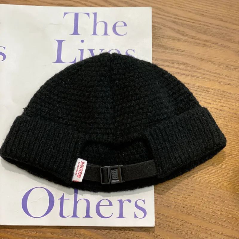 Knitted Hip hop Casual Woolen Hat Black - Shop at LoveMi