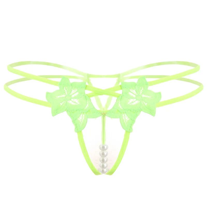 Erotic Lingerie Sexy Embroidered Women's Thong Green - Shop at LoveMi