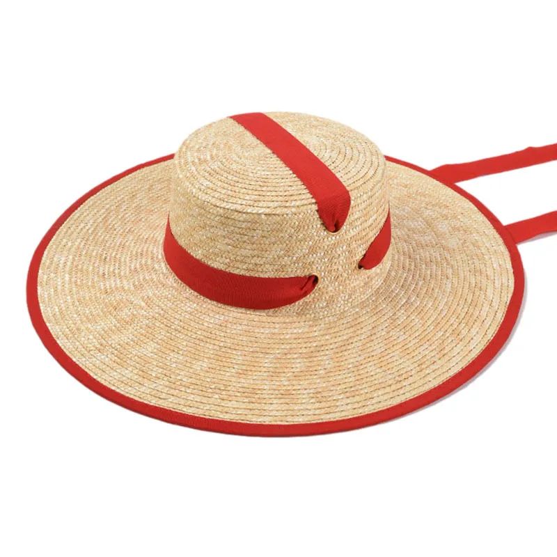 New European And American Fashion Women's Strappy Straw Hat Red - Shop at LoveMi