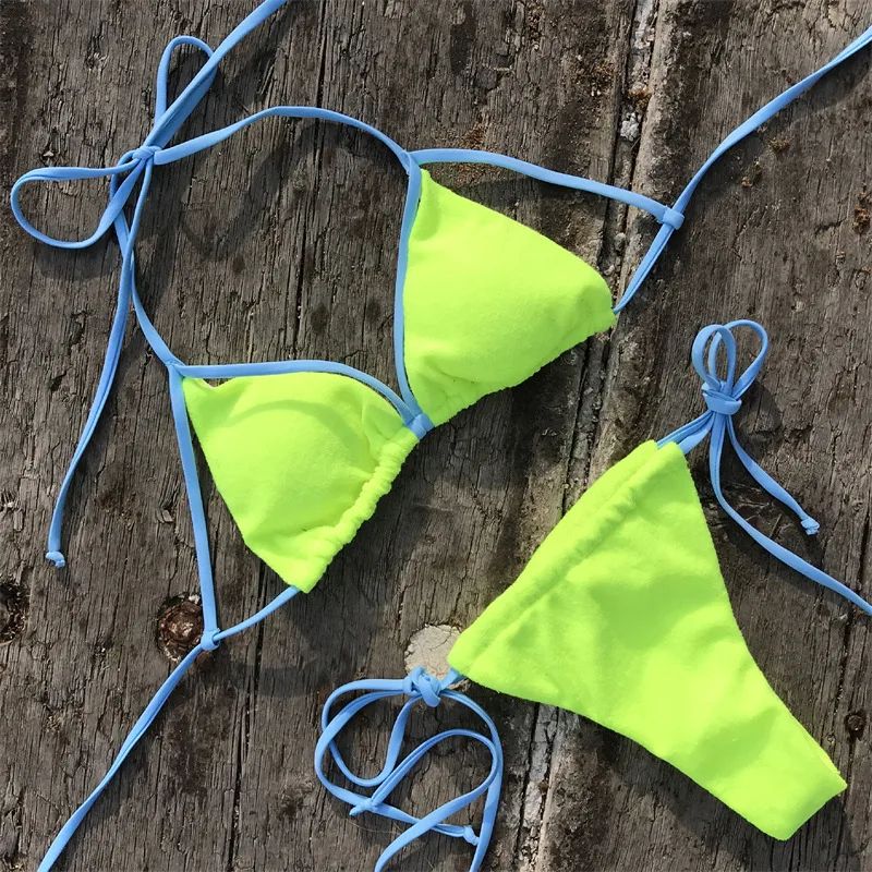 Ladies Swimming Wading Sports Bikini Split Beach Swimwear Green - Shop at LoveMi