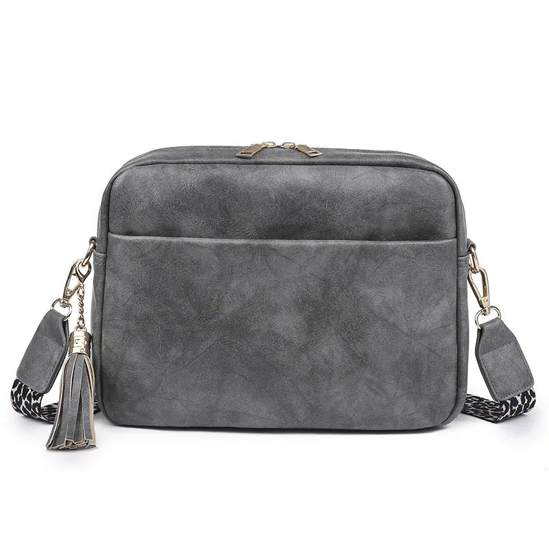 Fashion Leopard Print Shoulder Strap Tassel Crossbody Bag Leopard - Shop at LoveMi