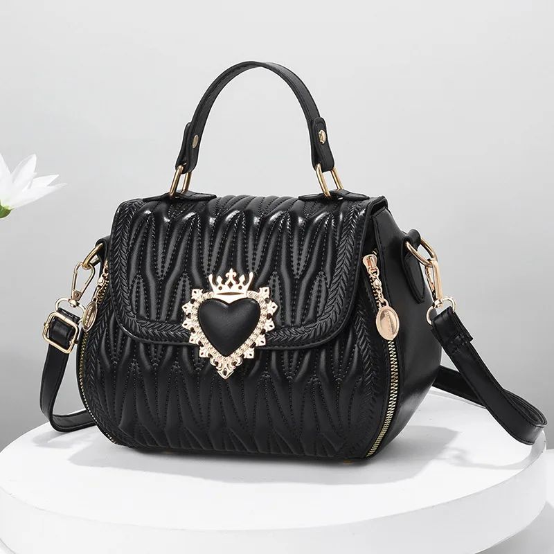 Japanese Super Popular Large Capacity Shoulder Bag Stylish Good Texture Crossbody Handbag Black - Shop at LoveMi