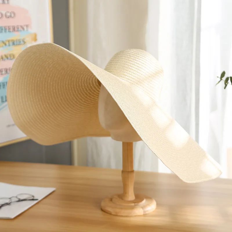 Women's Casual Large Brim Light Board Sunshade Hat Grass Natural Color - Shop at LoveMi