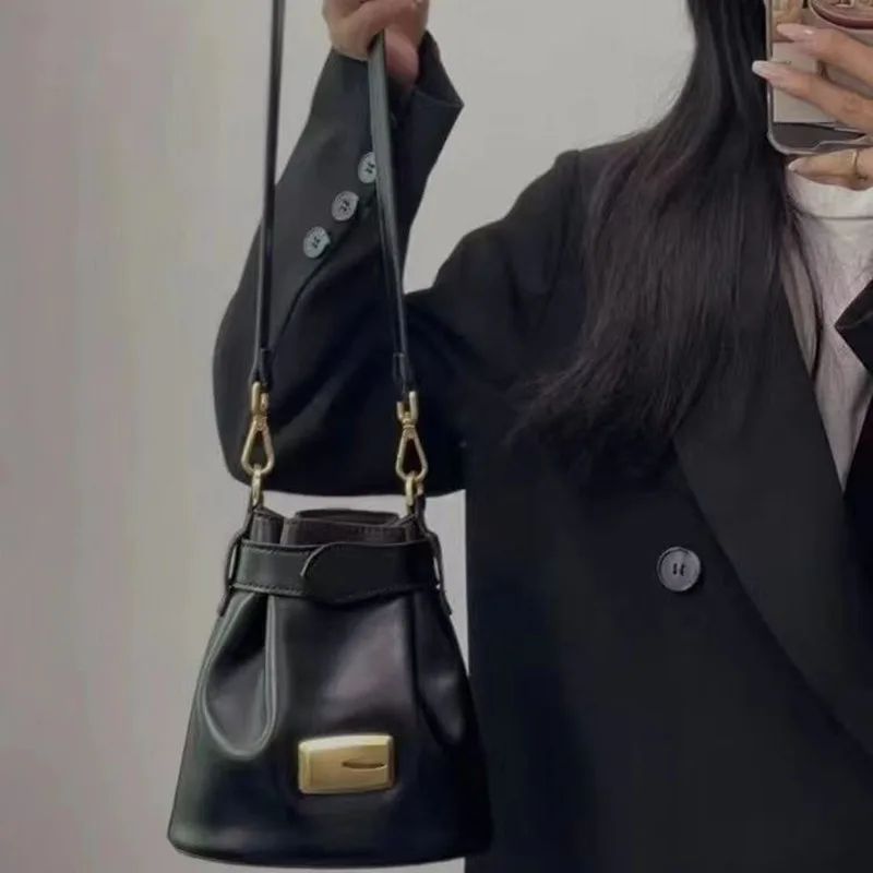 Commuter Shoulder Cylinder Crossbody Bag Black - Shop at LoveMi