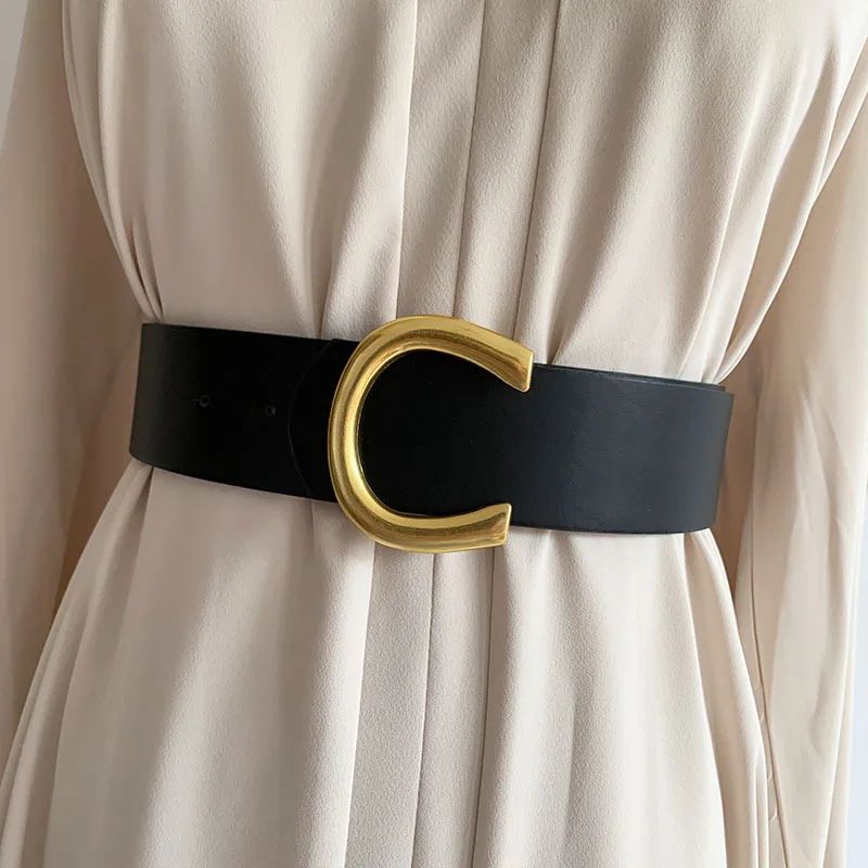 Black Women's Accessories Female Wide Belt Large U Black - Shop at LoveMi