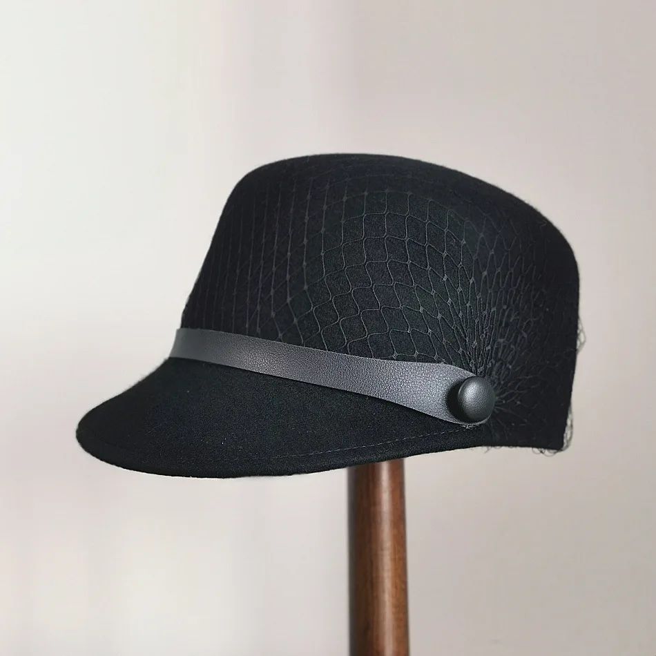 Women's Fashion Casual Mesh Decorative Peaked Hat Black - Shop at LoveMi