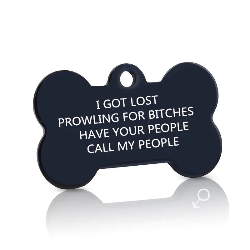 Free engraving Pet Dog cat collar accessories Decoration Pet ID Dog Tags Collars stainless steel cat tag customized tag Black - Shop at LoveMi