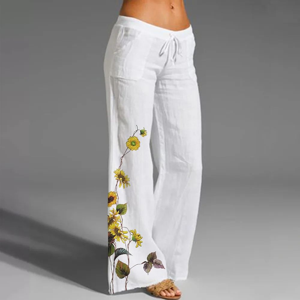 Wide Leg Yoga Pants Women's Loose 3D Digital Printing Loose Trousers Straight leg Pants Hyq23050253 M - Shop at LoveMi