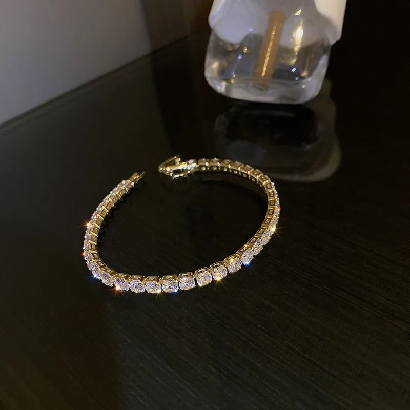 Fashion Simple Geometric Zircon Bracelet Golden Style 2 - Shop at LoveMi