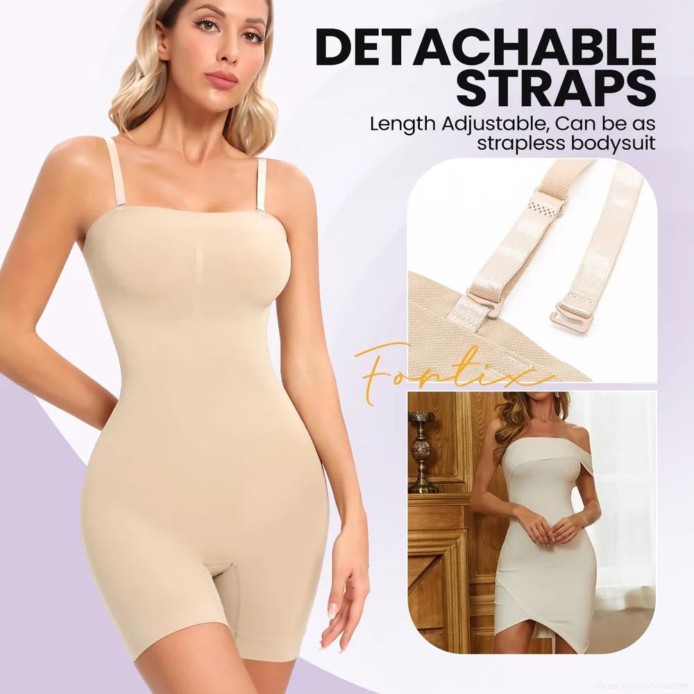 Plus Size Belly Contracting And Hip Lifting Jumpsuit Skin Color - Shop at LoveMi