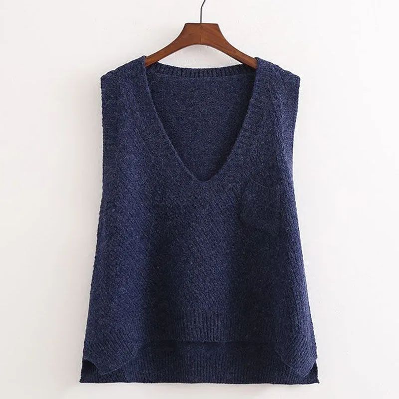Women's Knitted Vest Spring And Autumn Plus Size Sleeveless Sweater Waistcoat Tops Outerwear Waistcoat Tibetan - Shop at LoveMi