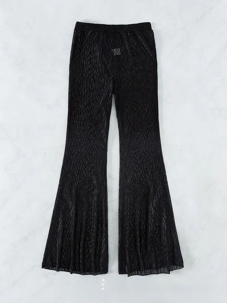 Women's Swimsuit Beach Pants Nylon High Elastic Zebra Pattern Black - Shop at LoveMi