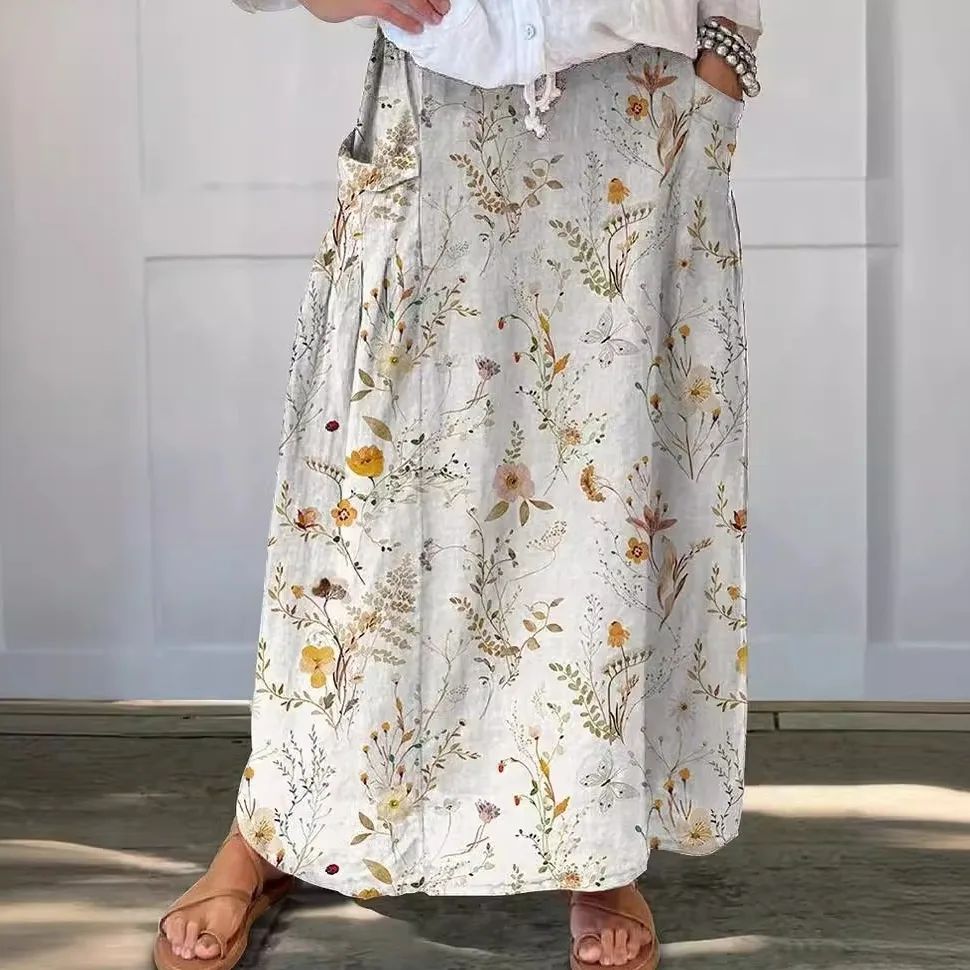 Women's Vintage Printed Classical Floral Skirt 306Bsqby25040543 - Shop at LoveMi