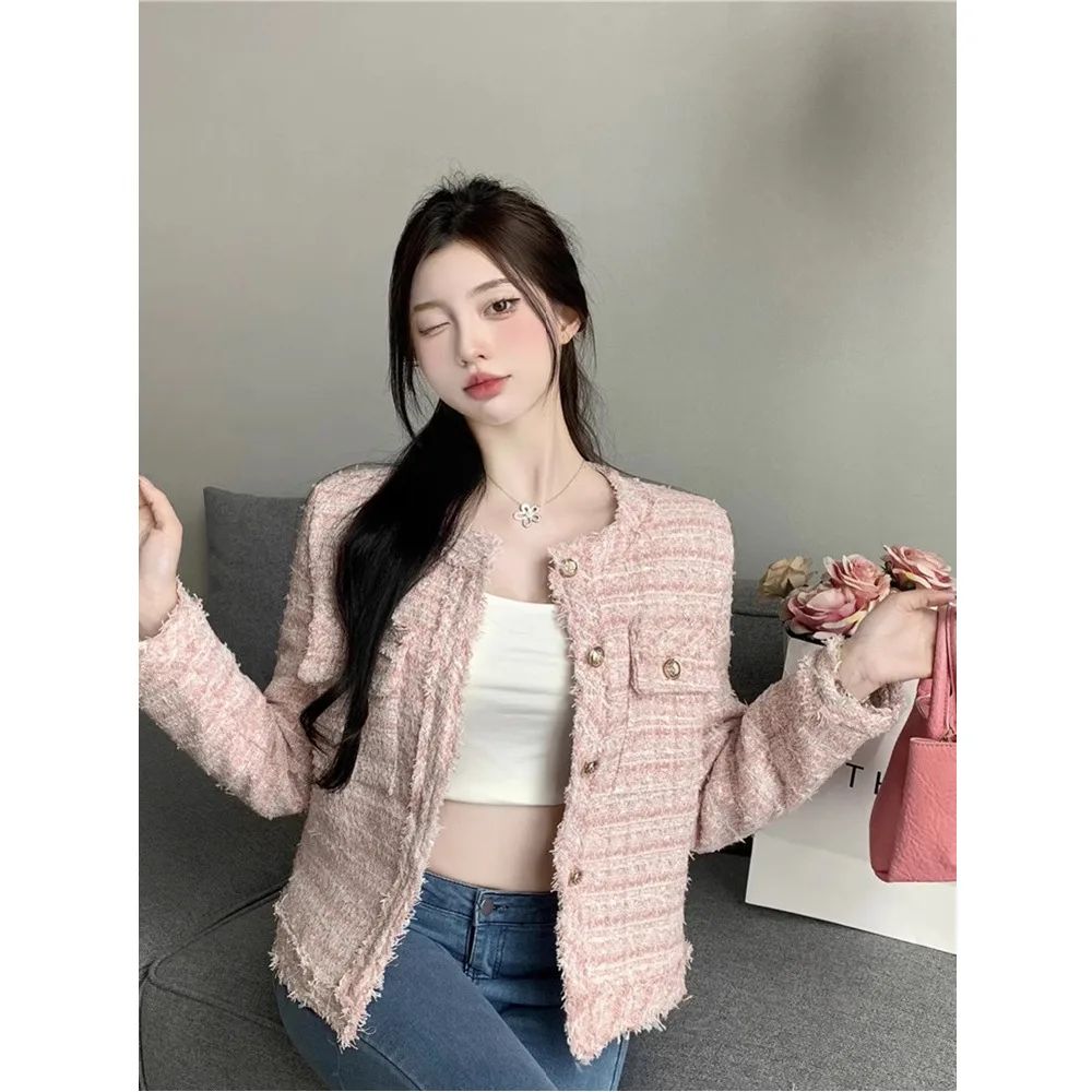 Short Chanel Coat Women's Multi button Top Pink - Shop at LoveMi