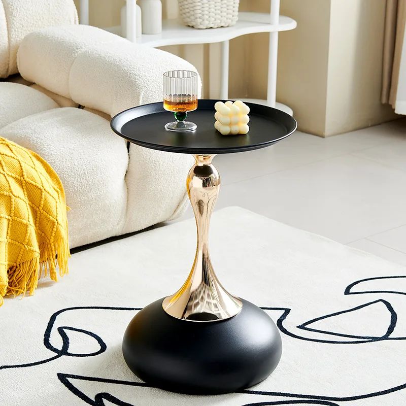 Iron Edge Small Apartment Coffee Table Matte Black Electroplating - Shop at LoveMi